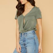 Women’s V-Neck SS Surplus Bodysuit in Green