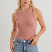 Mauve Knit Sleeveless Bodysuit