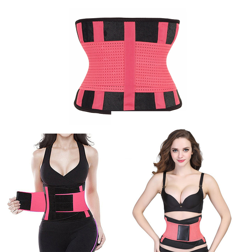 Women Body Shapers Waist Cincher Trimmer Pink XL